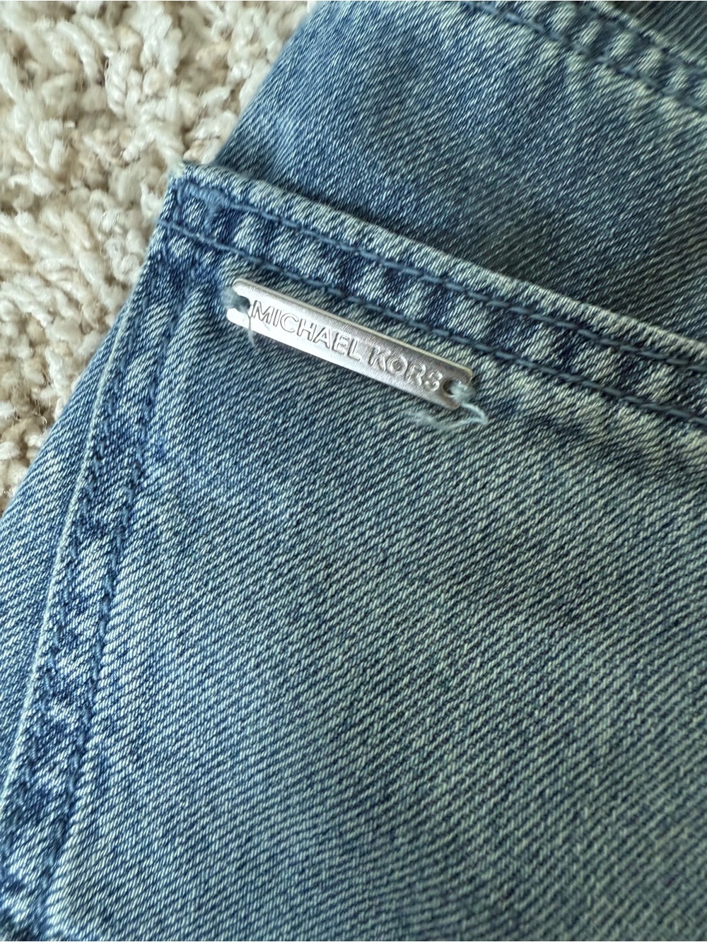 Michael Kors Wide Leg Light Blue Denim Jeans with Side Stud Detail - Picture 4 of 8